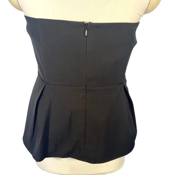 City Chic Black Strapless Peplum Top Womens Size 22W Zip Back Sweetheart - Picture 7 of 16